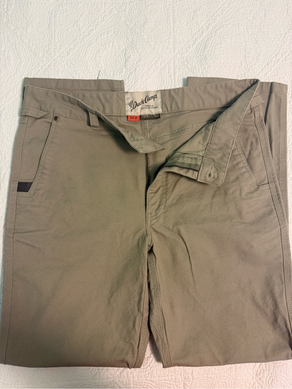 Classic Khaki Duck Camp Chino Pants for Men